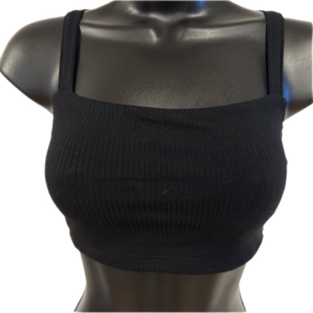 Garage black crop top XS